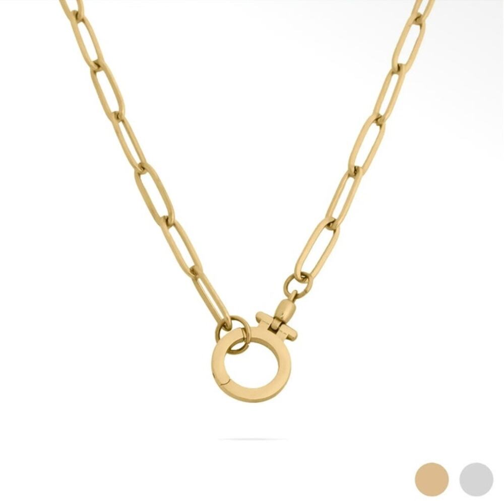 18K Gold Pvd Stainless Steel Circle Carabiner Necklace